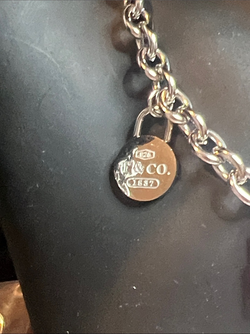 Silver Up Cycled Chain Charm Necklace with Pink Accents - Picture 2 of 4